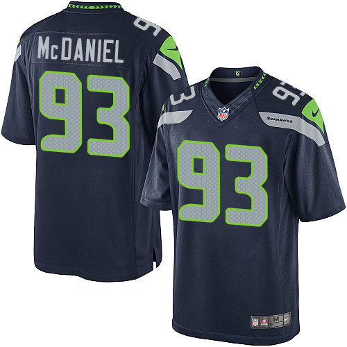 Men's Limited Tony McDaniel Nike Jersey Navy Blue Home - #93 NFL Seattle Seahawks